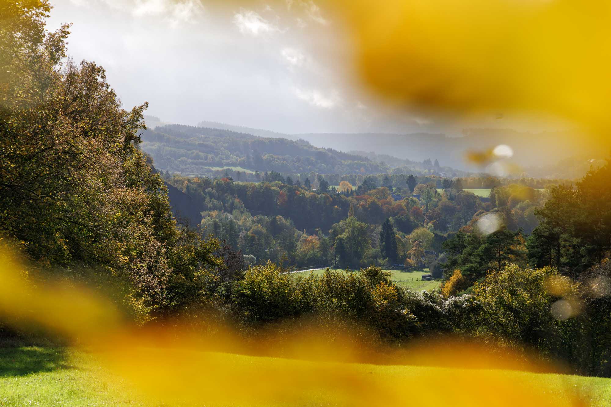 Vue sur le village de Resteigne en automne
